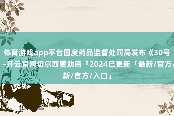 体育游戏app平台国度药品监督处罚局发布《30号公告》-开云官网切尔西赞助商「2024已更新「最新/官方/入口」