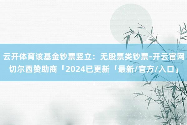 云开体育该基金钞票竖立：无股票类钞票-开云官网切尔西赞助商「2024已更新「最新/官方/入口」