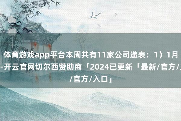 体育游戏app平台本周共有11家公司递表：1）1月13日-开云官网切尔西赞助商「2024已更新「最新/官方/入口」