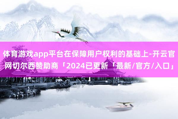 体育游戏app平台在保障用户权利的基础上-开云官网切尔西赞助商「2024已更新「最新/官方/入口」