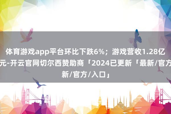 体育游戏app平台环比下跌6%;游戏营收1.28亿好意思元-开云官网切尔西赞助商「2024已更新「最新/官方/入口」