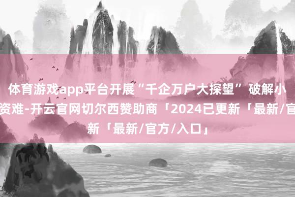体育游戏app平台开展“千企万户大探望” 破解小微企业融资难-开云官网切尔西赞助商「2024已更新「最新/官方/入口」